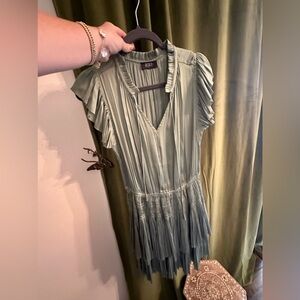 Reset Satin sage green mini dress